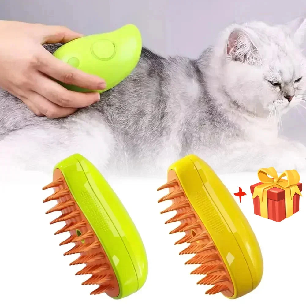 Cat Steam Brush : 4 in 1 Cat & Dog Grooming Comb