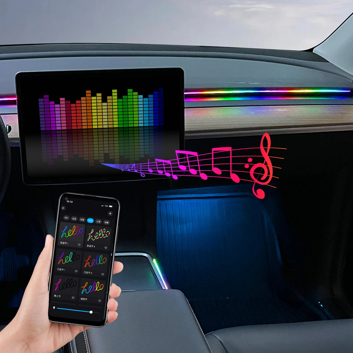 Neon LED Car Interior Ambient Foot Strip