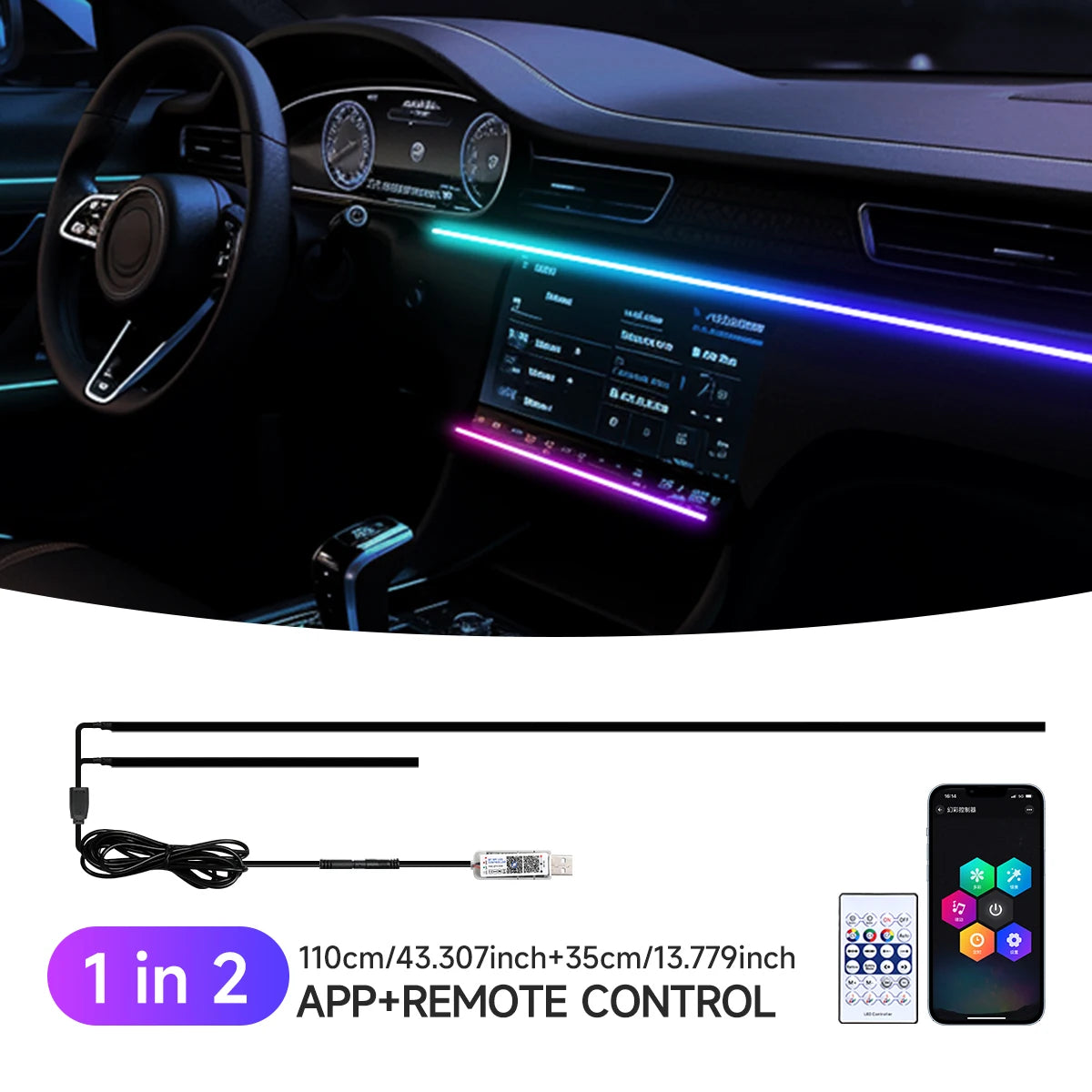 Neon LED Car Interior Ambient Foot Strip
