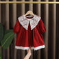 Spring baby girl lace long sleeve dress