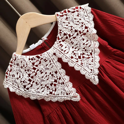 Spring baby girl lace long sleeve dress