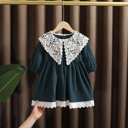 Spring baby girl lace long sleeve dress