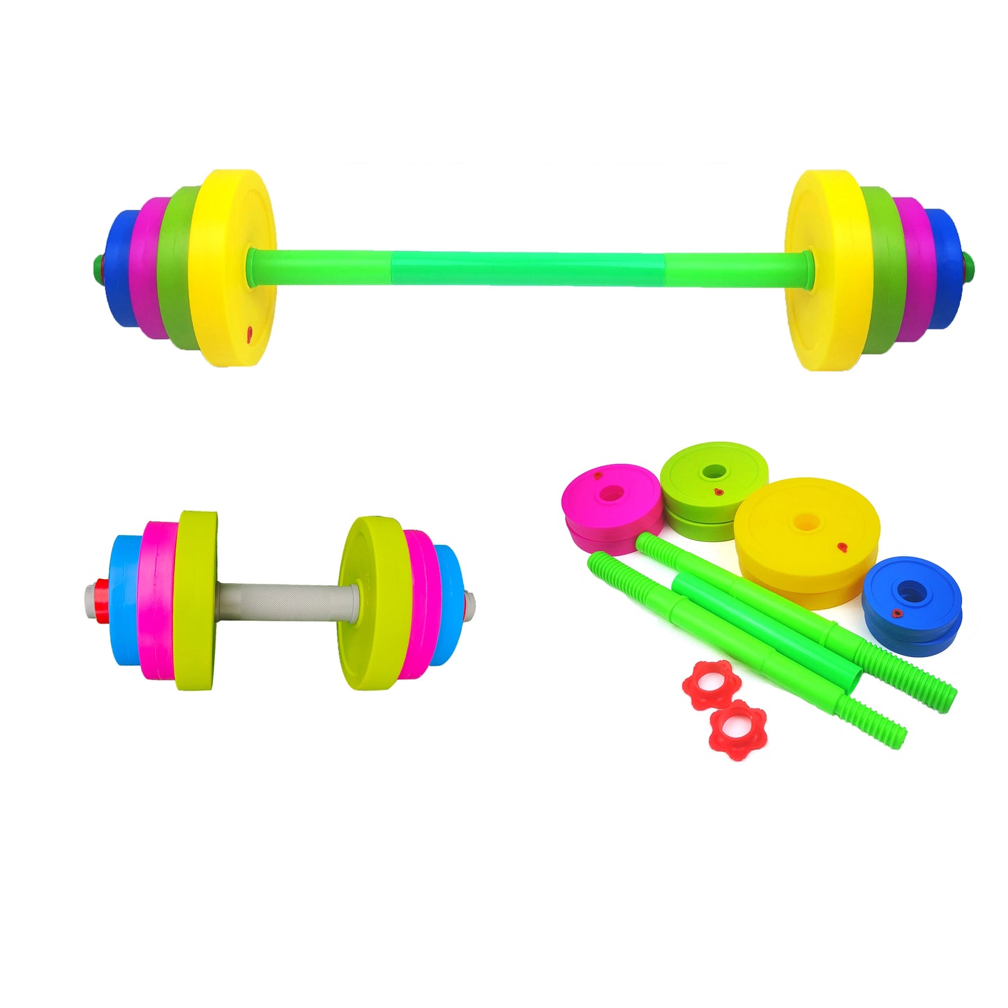Kids' Sand-Filled Dumbbell Barbell Set