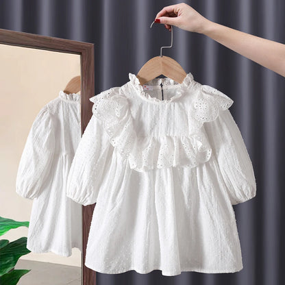 Spring baby girl lace long sleeve dress