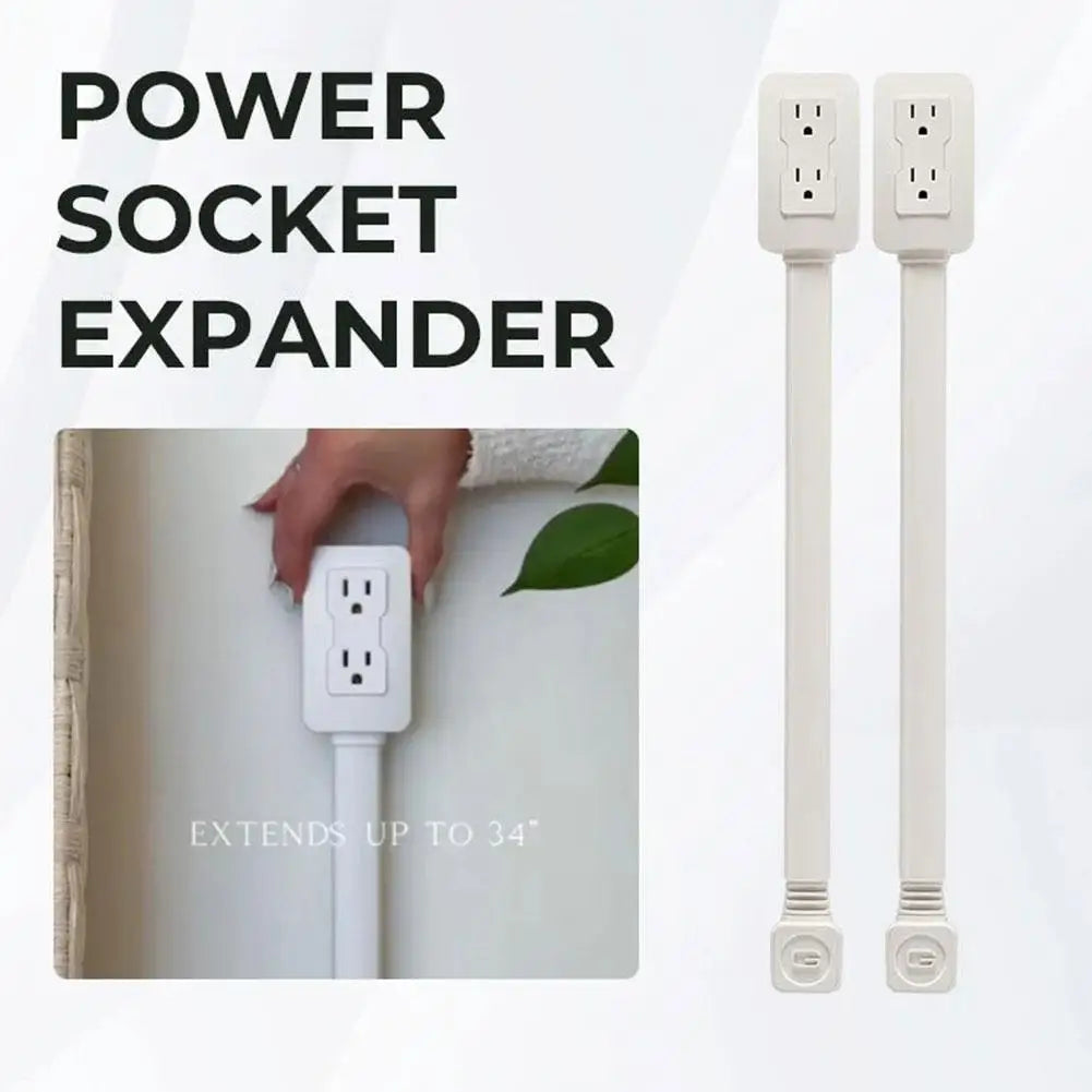 Power Socket Expander – 2-Socket 180° Rotating Extension Cord