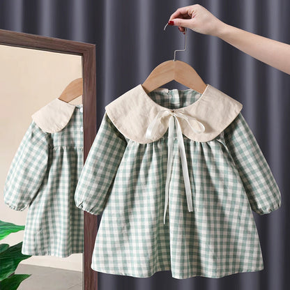 Spring baby girl lace long sleeve dress