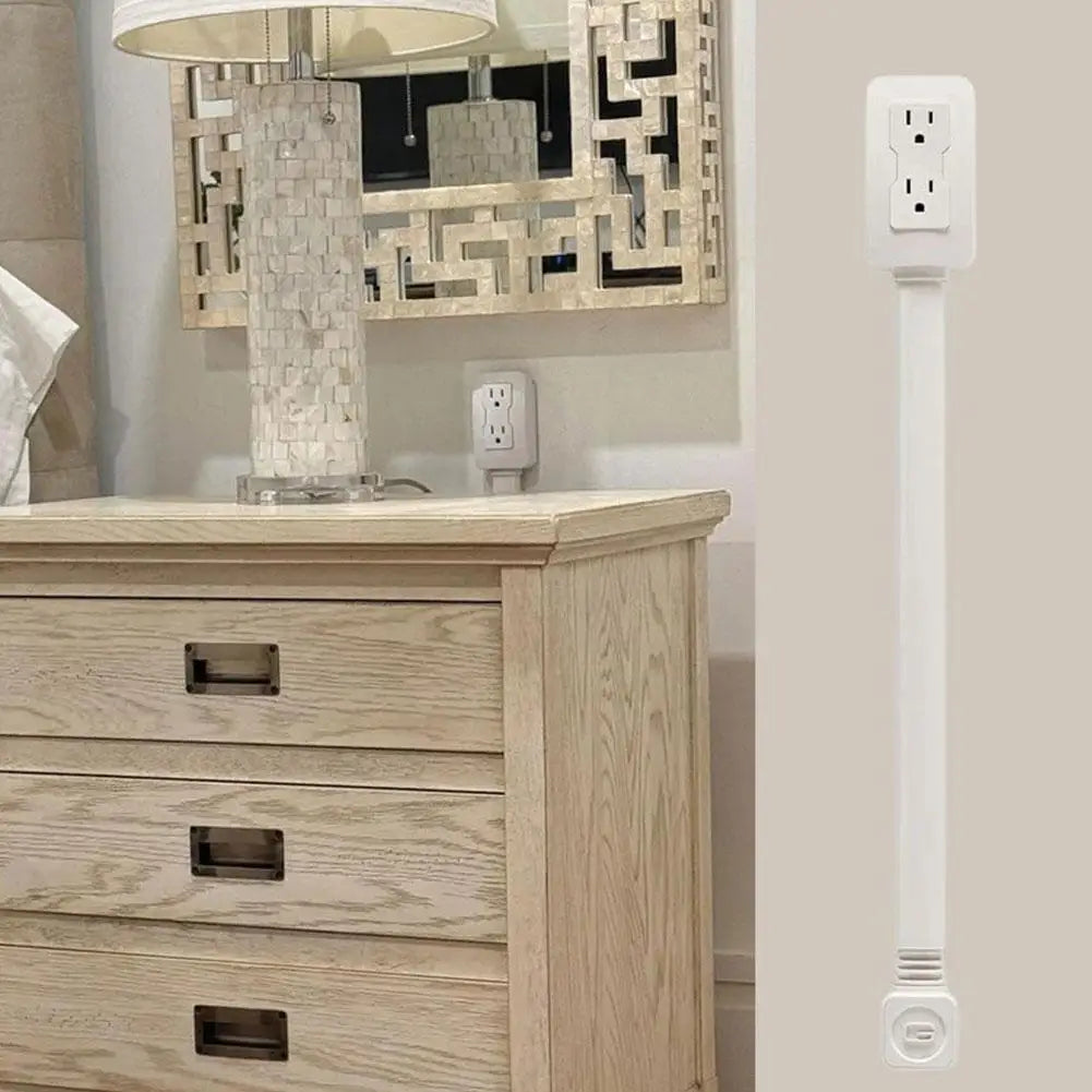 Power Socket Expander – 2-Socket 180° Rotating Extension Cord