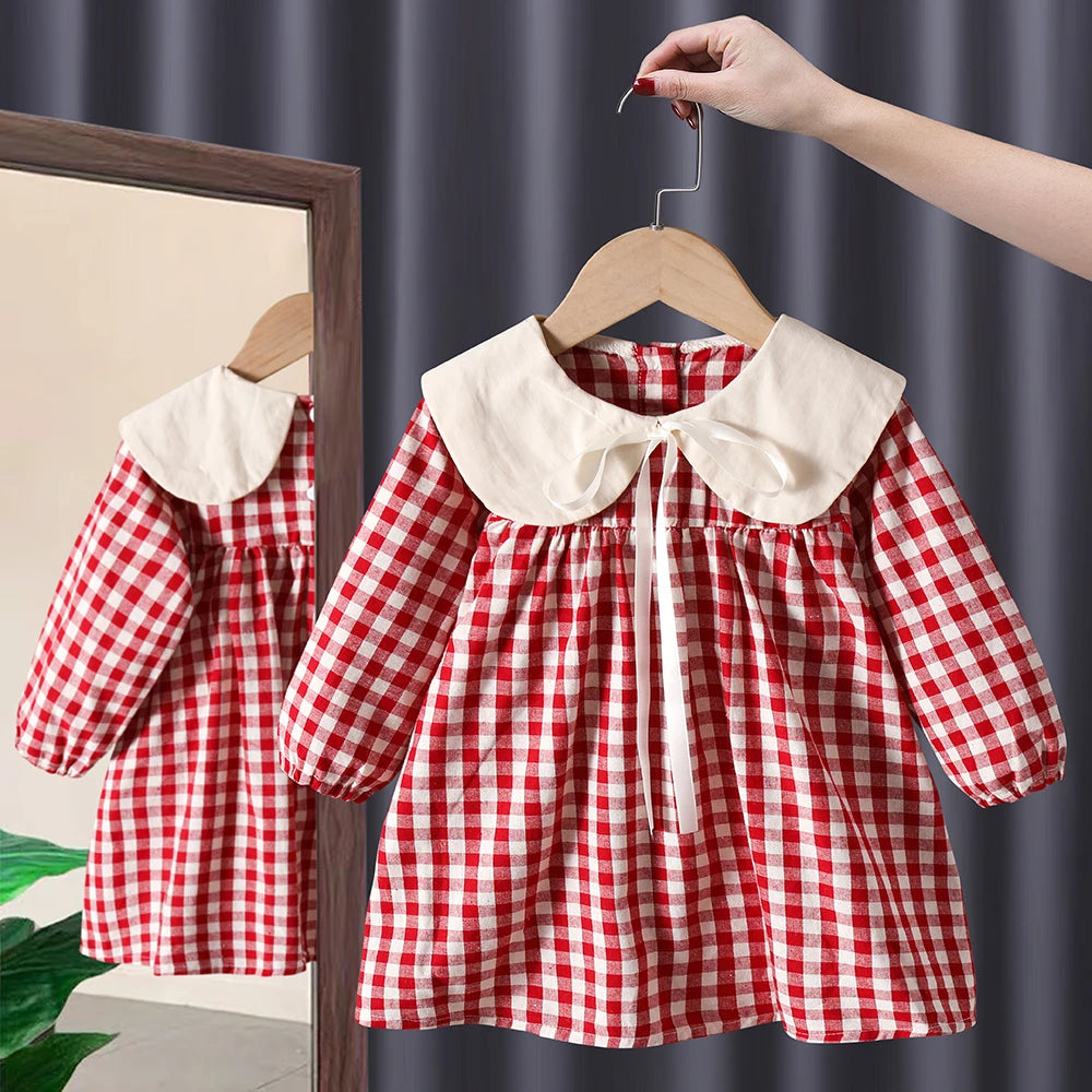 Spring baby girl lace long sleeve dress