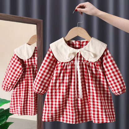 Spring baby girl lace long sleeve dress