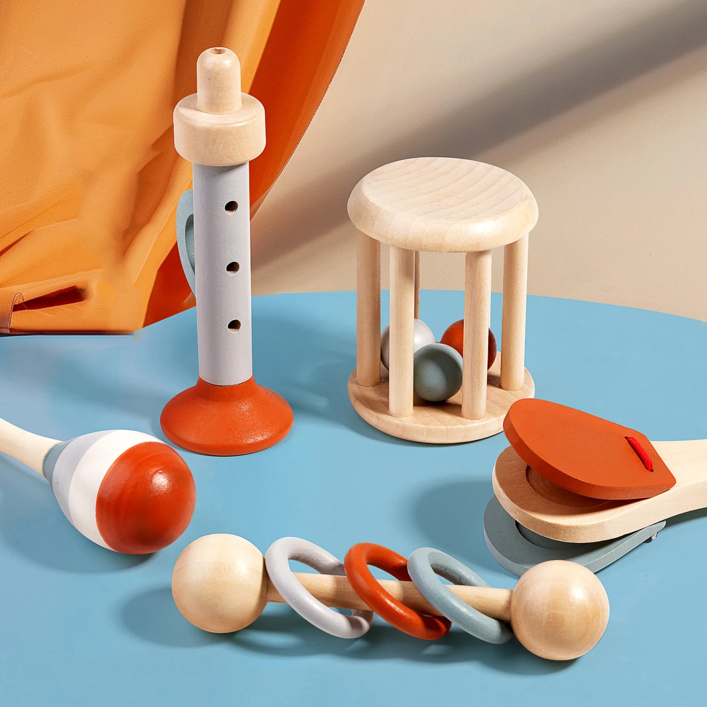 Baby Wooden Handheld Bell & Teething Toy