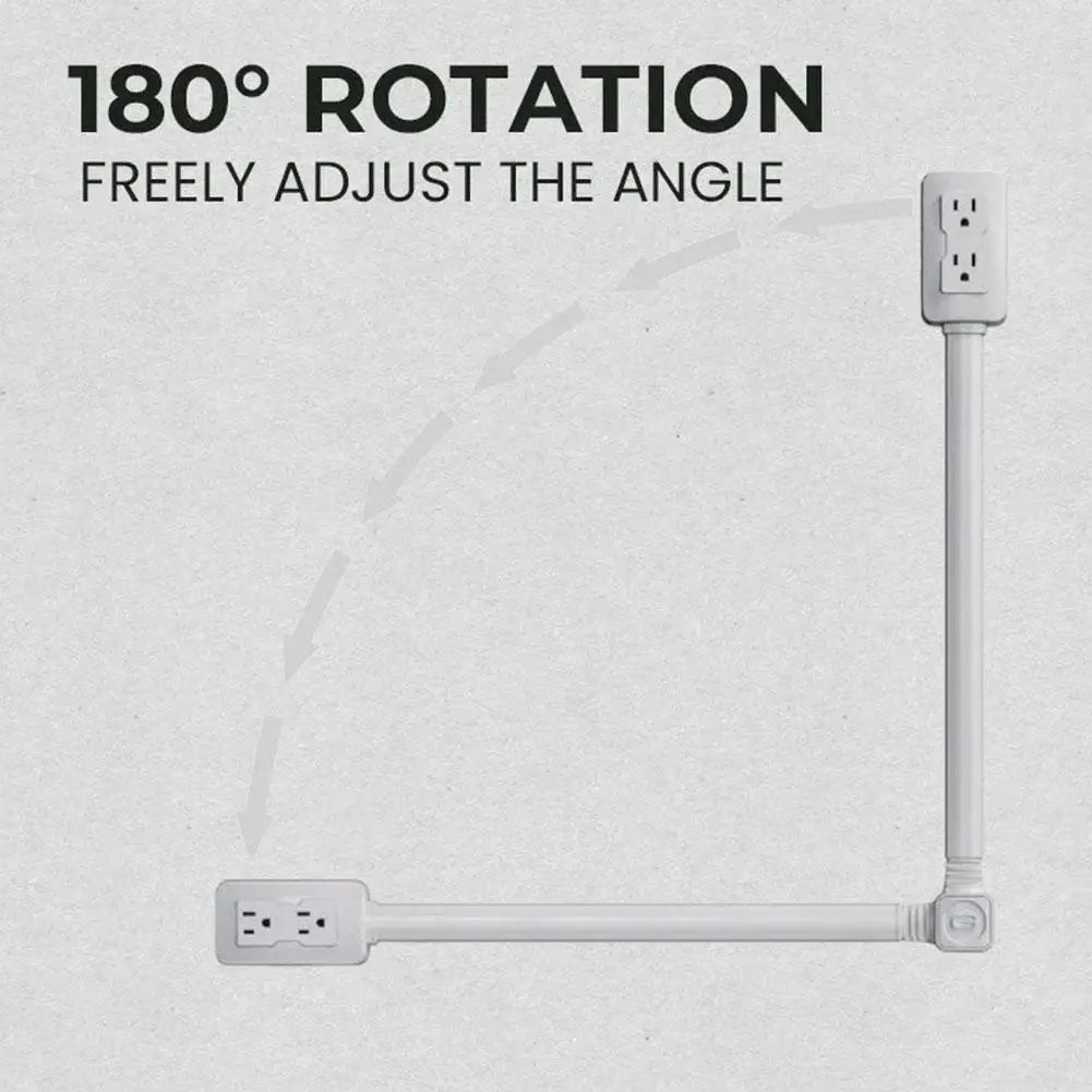 Power Socket Expander – 2-Socket 180° Rotating Extension Cord