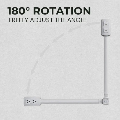 Power Socket Expander – 2-Socket 180° Rotating Extension Cord